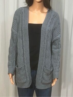 Love Tree Grayish-blue Women's Cardigan